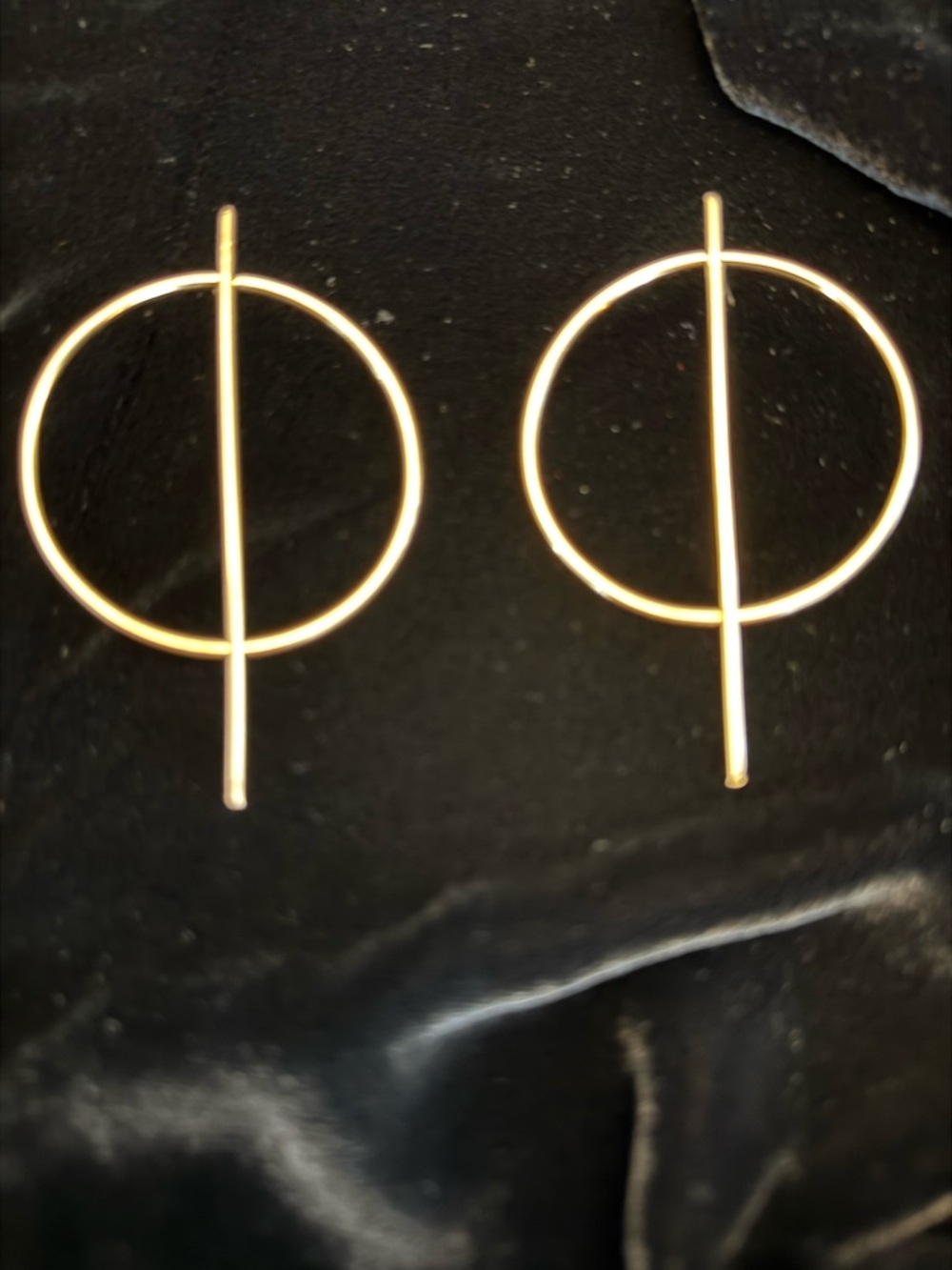 Minimalist Gold Circle Bar Drop Earrings